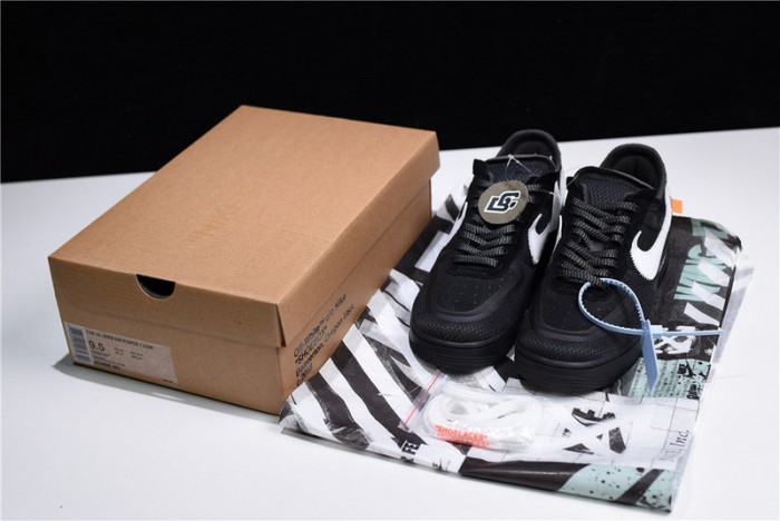 ow nike air force 1 low black ao4606-001