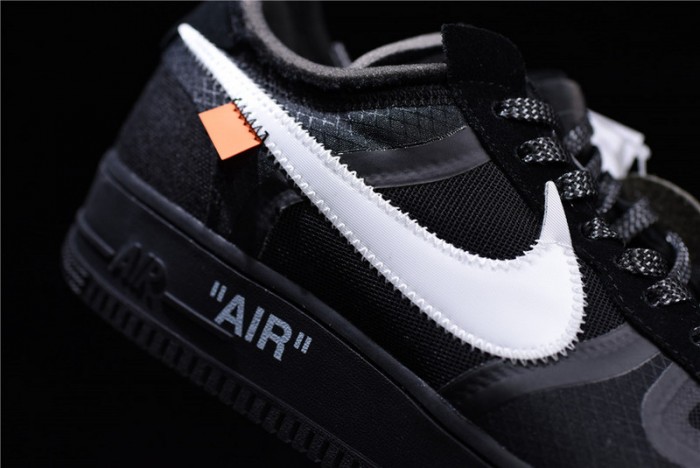 ow nike air force 1 low black ao4606-001