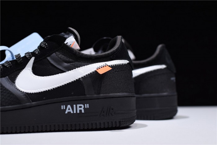 ow nike air force 1 low black ao4606-001