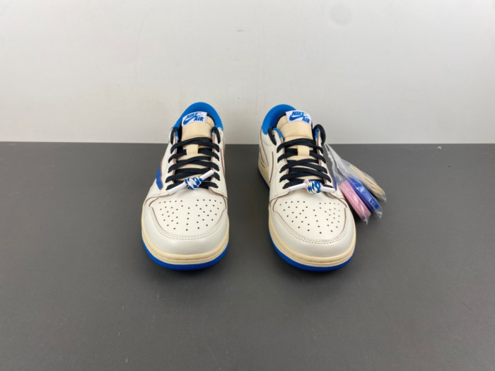 Air Jordan 1 Retro Low Fragment x Travis Scott Sail Military Blue DM7866-104